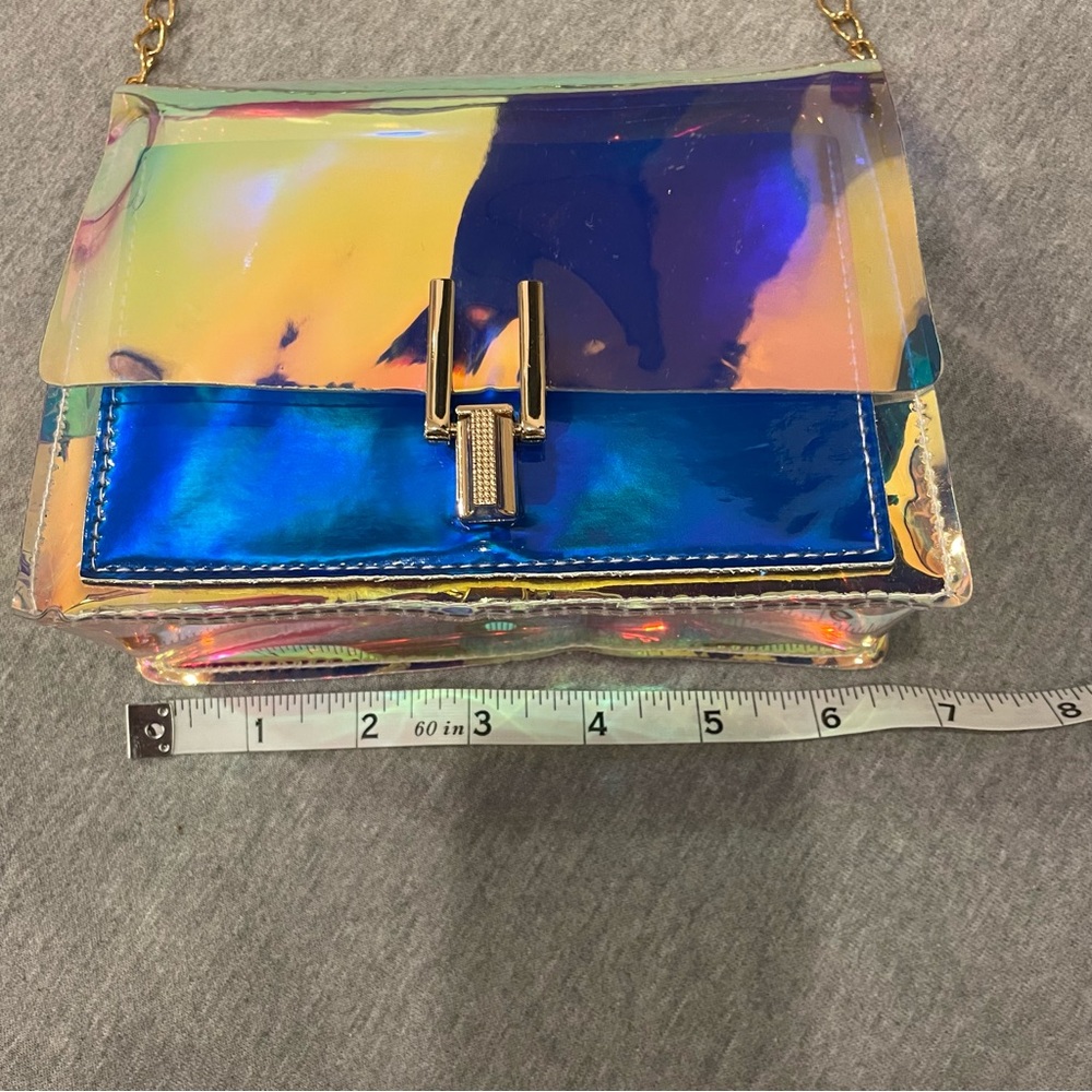 Iridescent Clear Plastic Crossbody Bag Gem